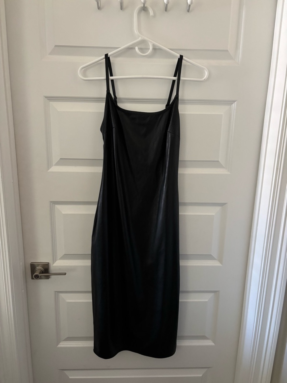 wild fable Black Slip Midi Dress with Double Spaghetti Straps